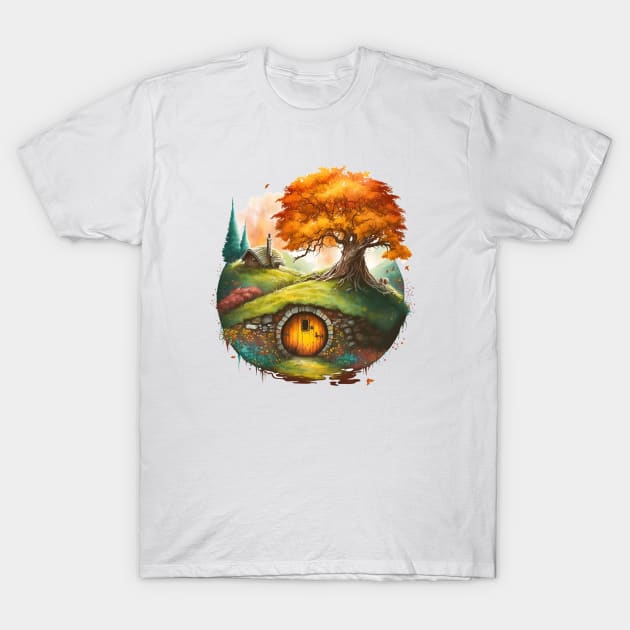 Round Doors in Autumn - Fantasy T-Shirt by Fenay-Designs